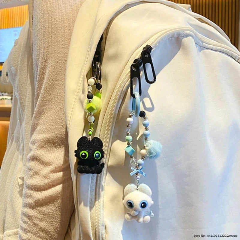 Original Genuine How To Train Your Dragon Plush Beaded Keychain Cute Toothless Doll Pendant Bag Hanging Ornament For Couples