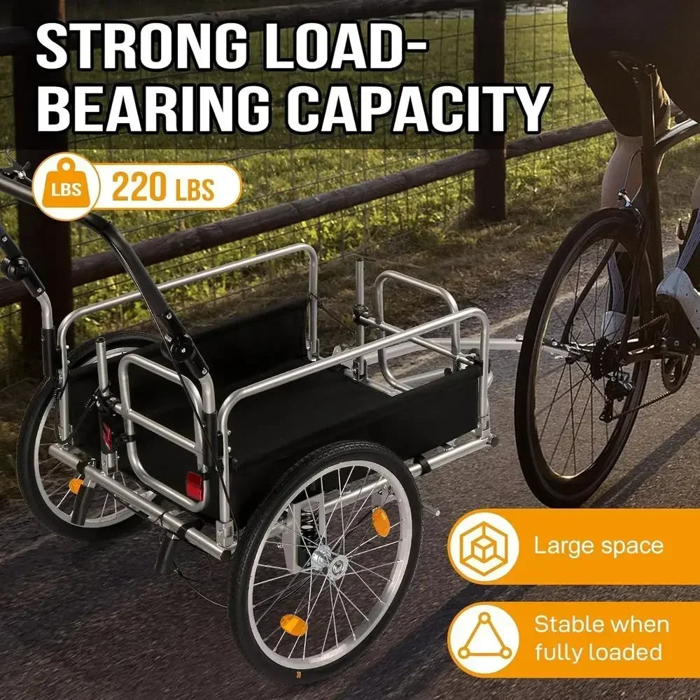 Heavy Duty Folding Bike Cargo Trailer With Hitch System