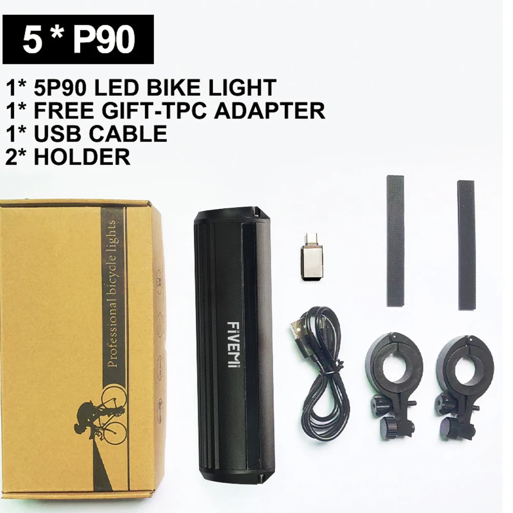 Fivemi USB Rechargeable Bicycle Headlight With Power Bank Function