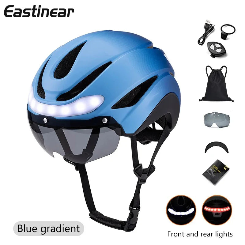 Eastinear LED Bicycle Helmet With Integrated Light For Road Cycling