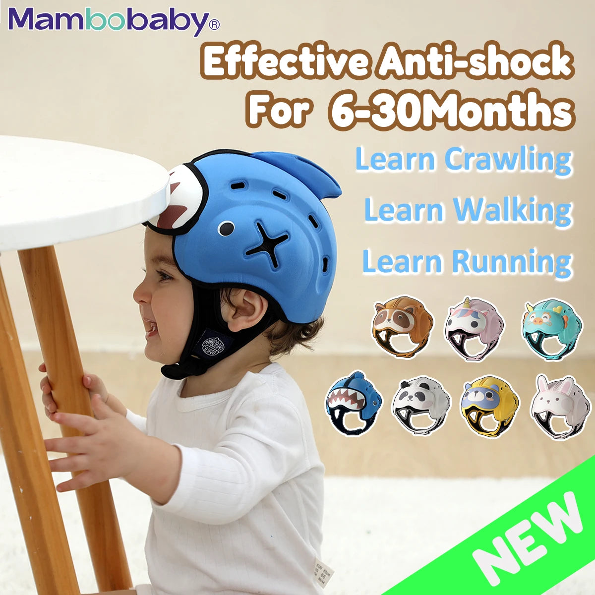 Mambobaby Safe Anti-Shock Baby Helmet For Infants And Toddlers