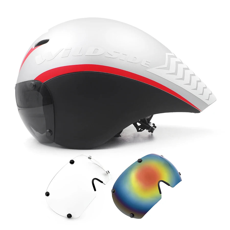 Wildside Aero Triathlon Cycling Helmet With Lens Goggles