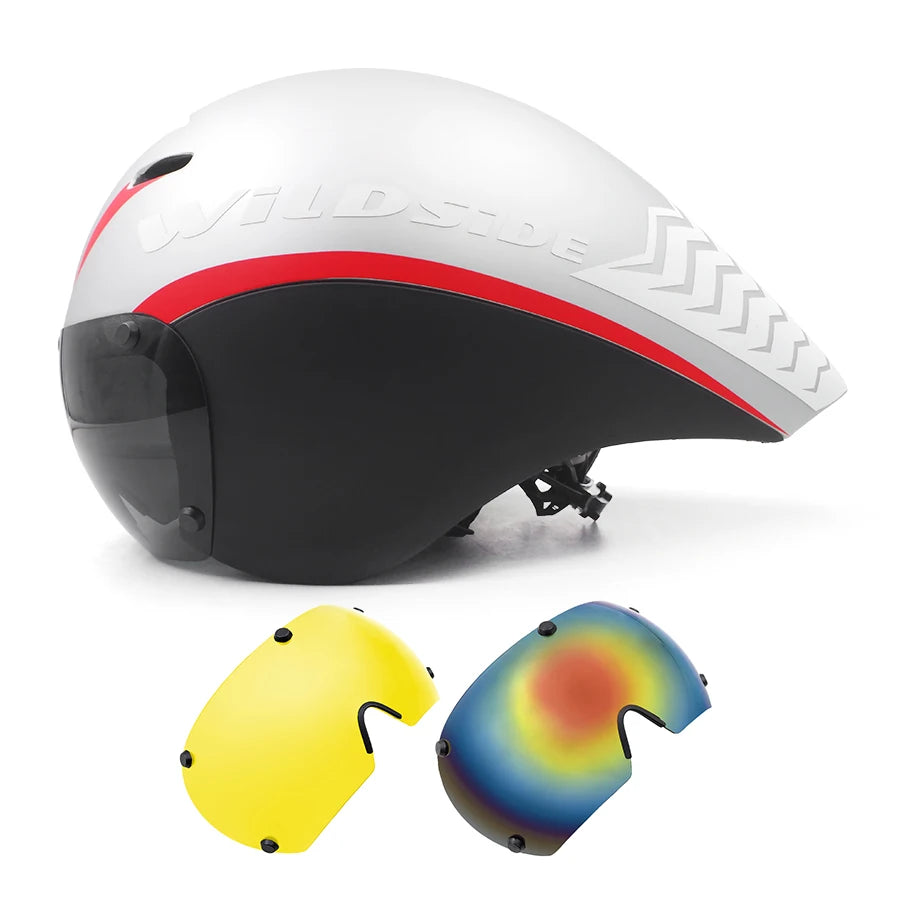 Wildside Aero Triathlon Cycling Helmet With Lens Goggles