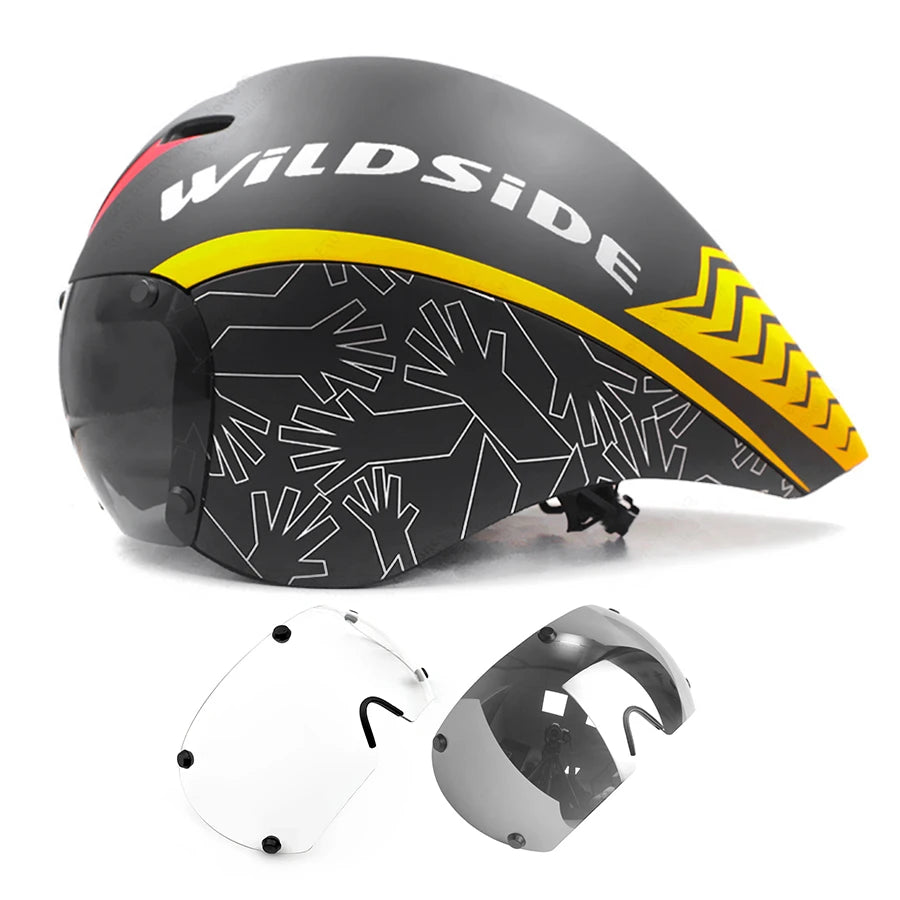 Wildside Aero Triathlon Cycling Helmet With Lens Goggles