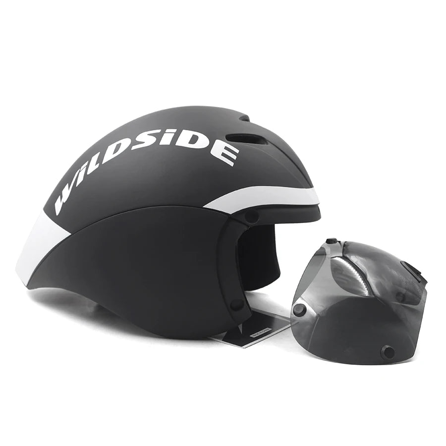 Wildside Aero Triathlon Cycling Helmet With Lens Goggles
