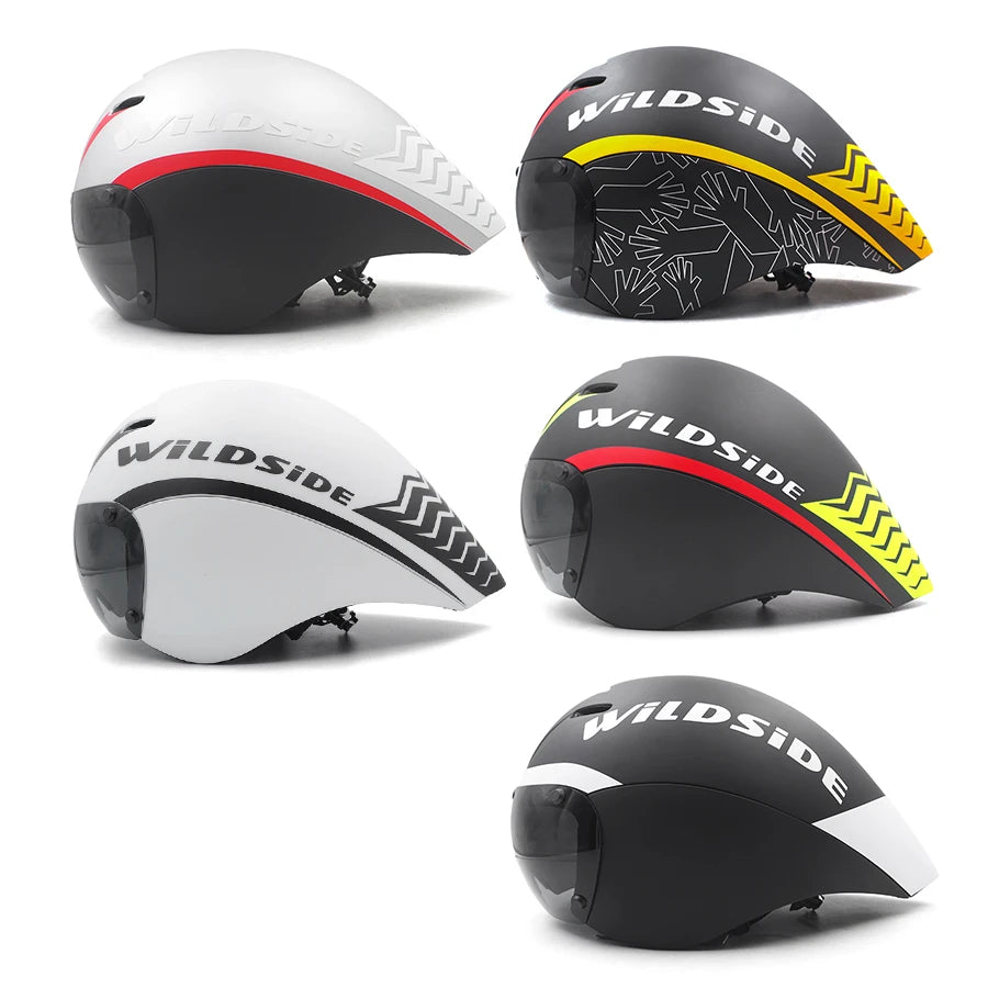 Wildside Aero Triathlon Cycling Helmet With Lens Goggles