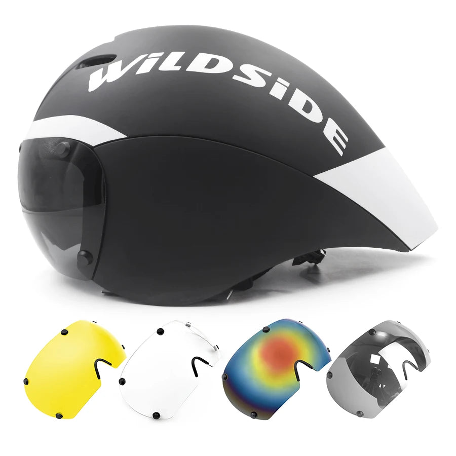 Wildside Aero Triathlon Cycling Helmet With Lens Goggles