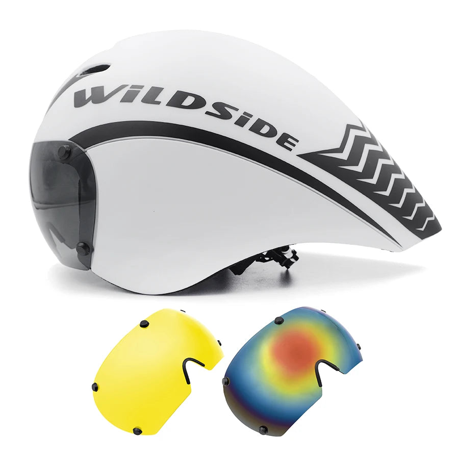 Wildside Aero Triathlon Cycling Helmet With Lens Goggles