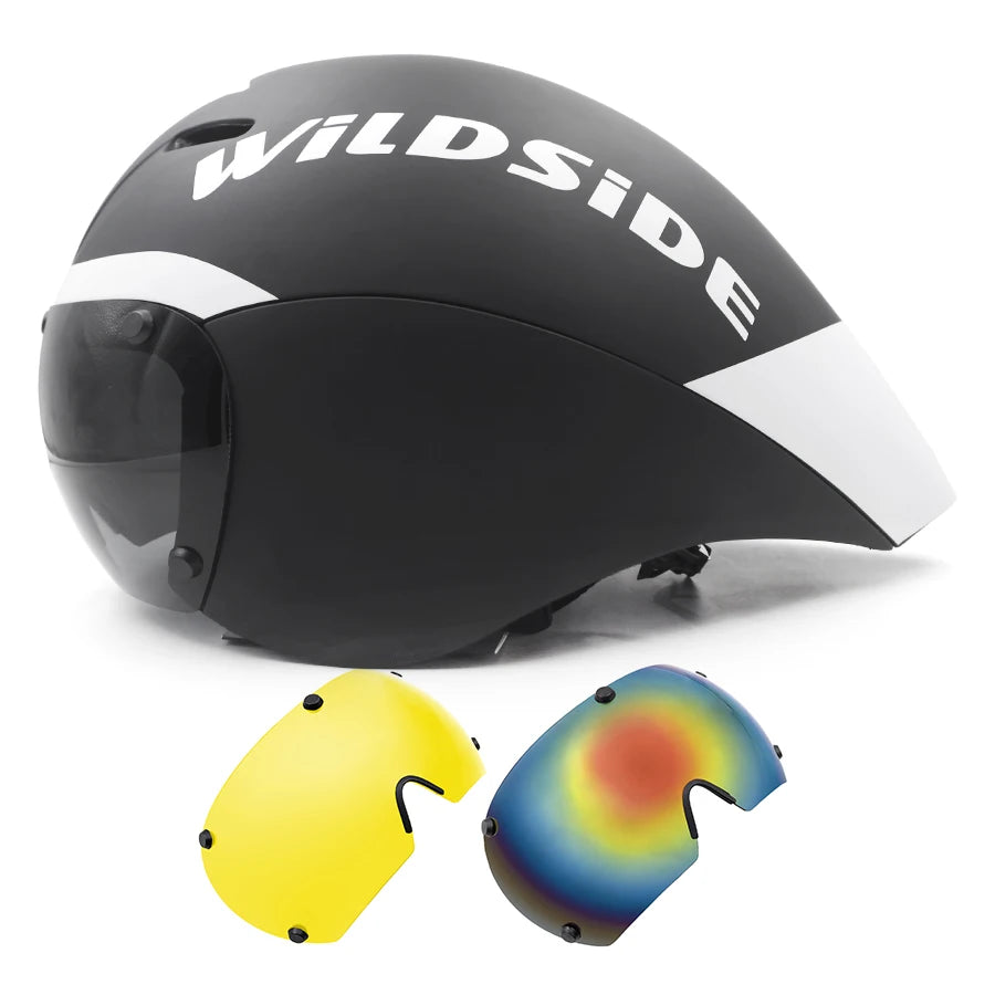 Wildside Aero Triathlon Cycling Helmet With Lens Goggles