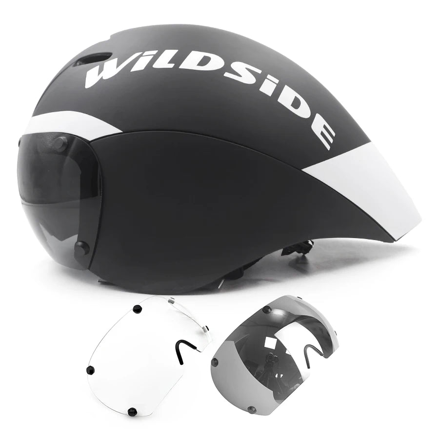 Wildside Aero Triathlon Cycling Helmet With Lens Goggles