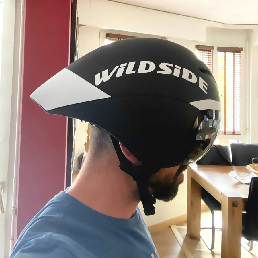 Wildside Aero Triathlon Cycling Helmet With Lens Goggles