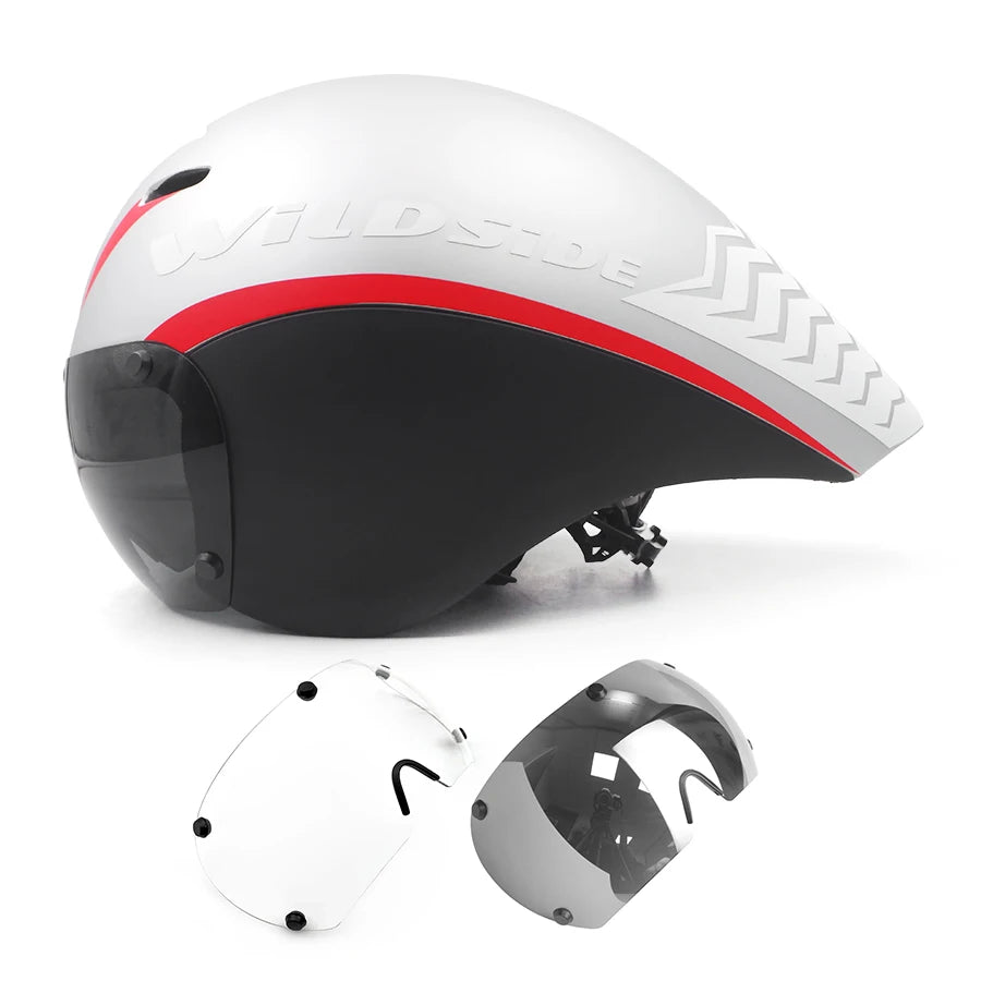 Wildside Aero Triathlon Cycling Helmet With Lens Goggles
