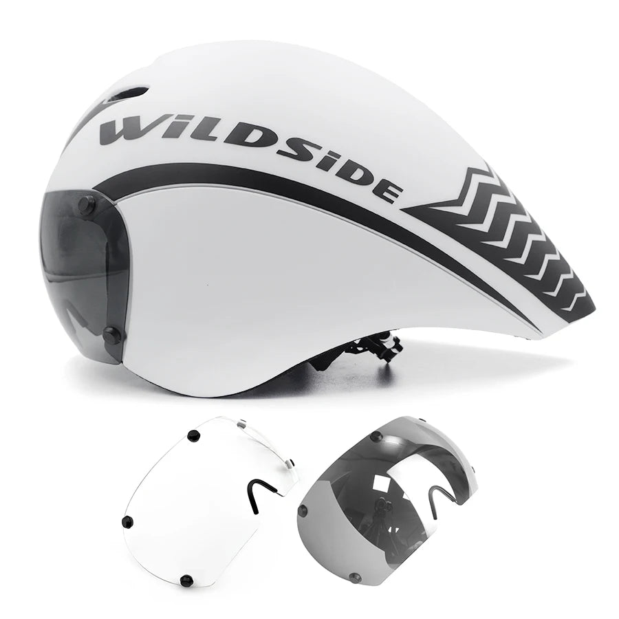 Wildside Aero Triathlon Cycling Helmet With Lens Goggles